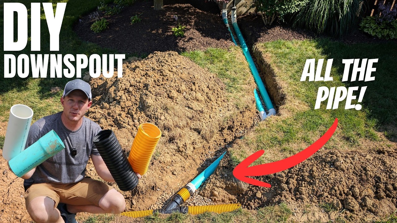 DIY Install Downspout Drainage |  Buried Gutter Drains | Easy
