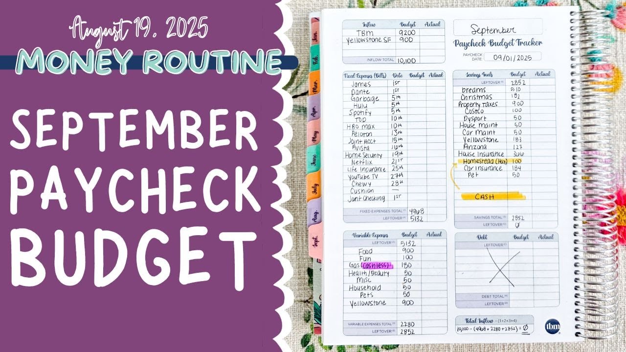 Money Routine | September Paycheck Budget + Yellowstone Trip