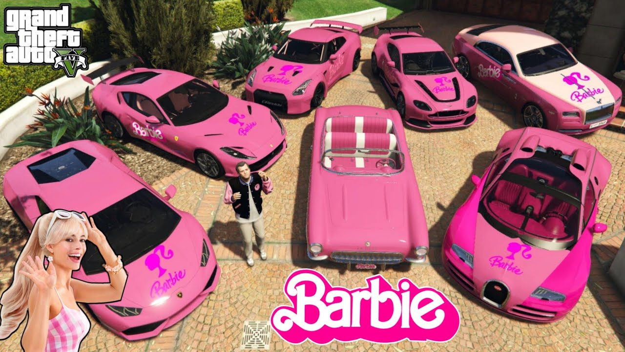 GTA 5 - Stealing Luxury Barbie Cars With Michael | (GTA V Real Life Cars #70)