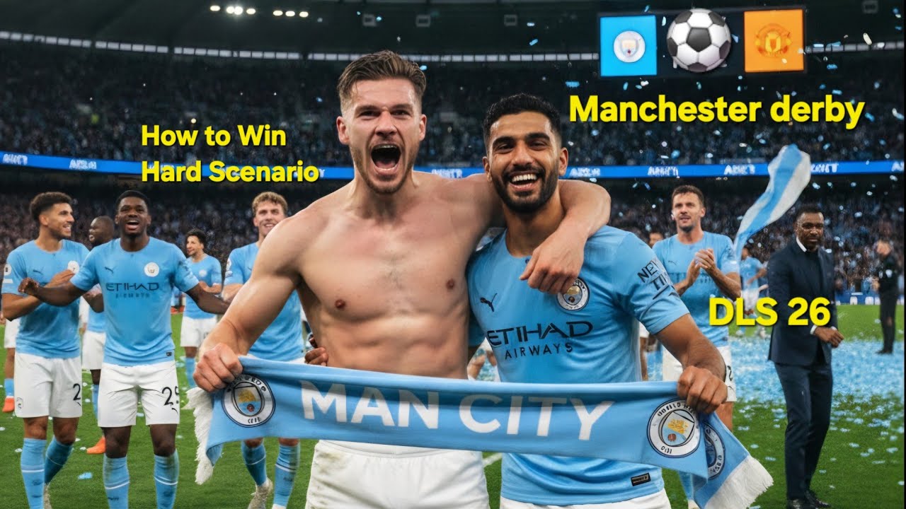 Manchester Derby 🏆 SCENARIO Hard DLS 26 @GamingSuperKingg #dls #haaland #rodri #donnaruma 