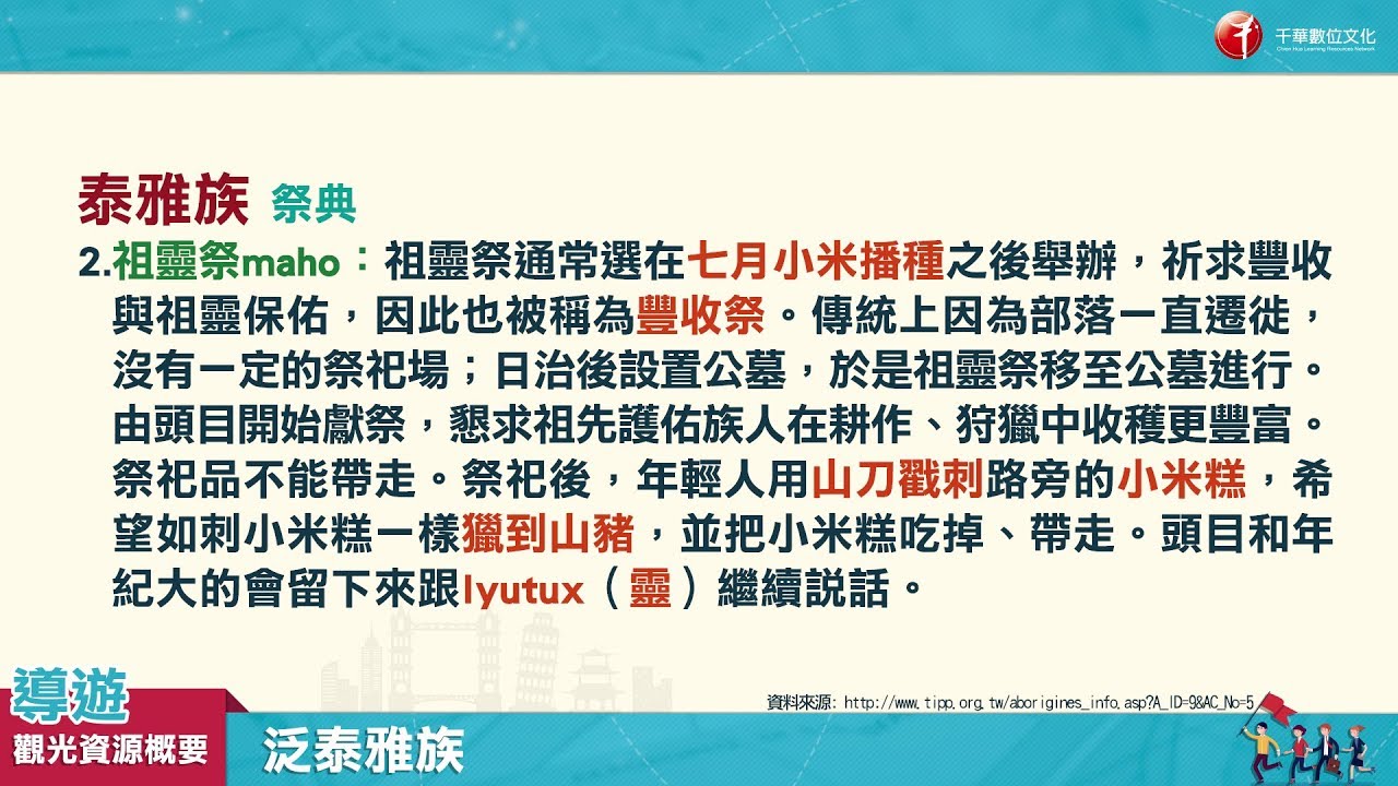 【導遊觀光資源概要_影音函授】9.原住民的儀式與習俗