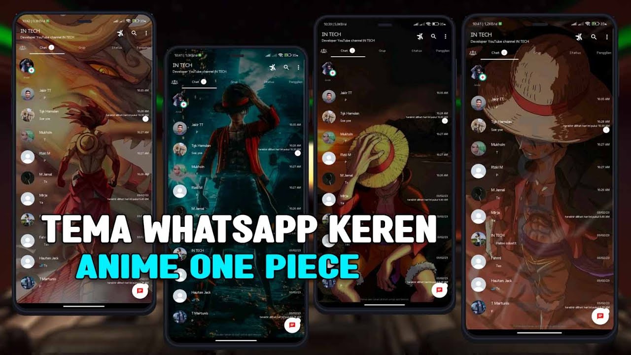 4 TEMA WHATSAPP KEREN TERBARU 2023 ANIME ONE PIECE