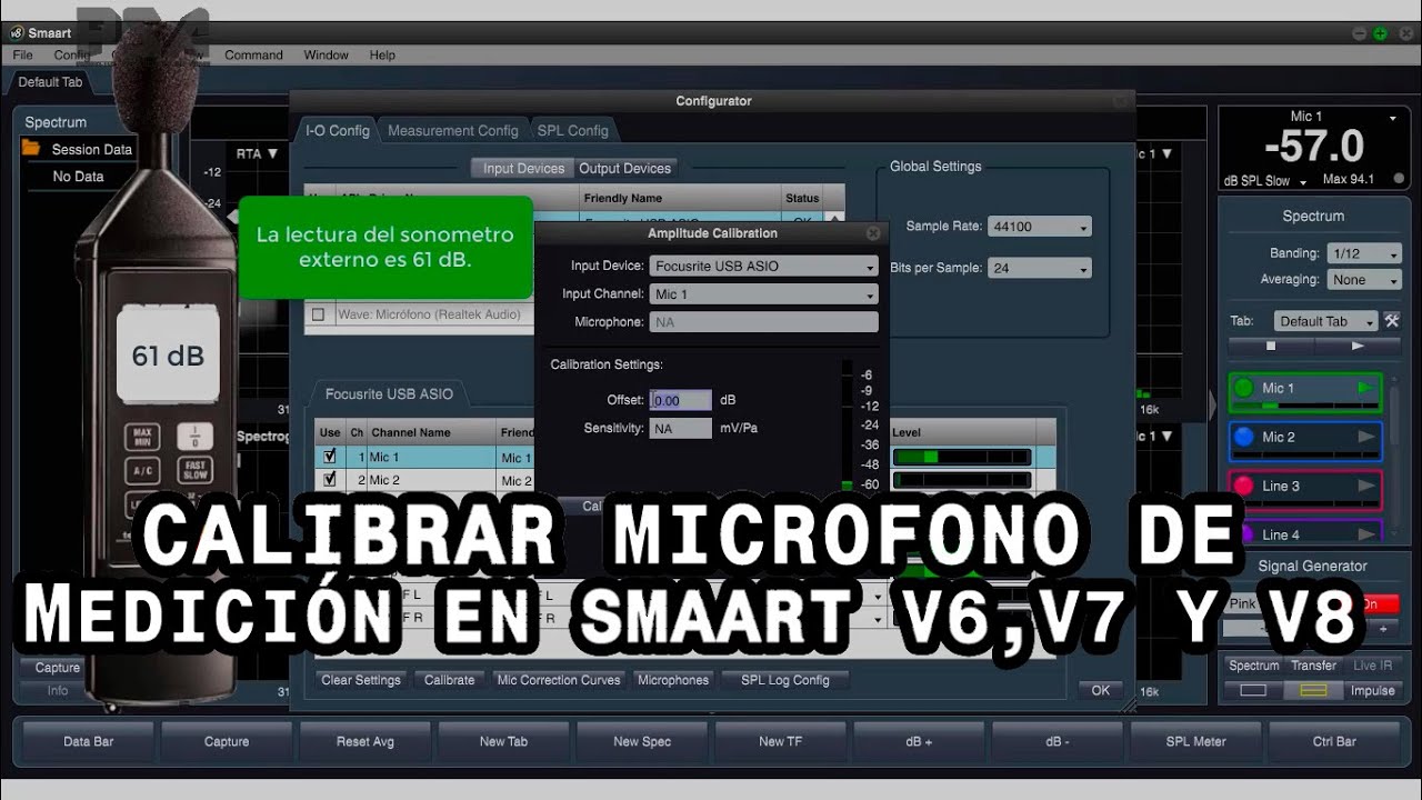 Calibración de microfono de medición en smaart v6, v7 y v8