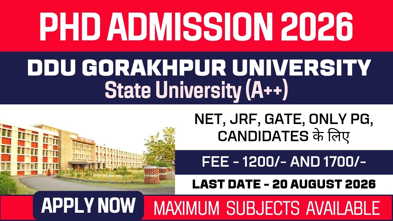 New PhD Admission 2026 | Deen Dayal Upadhyaya Gorakhpur University | DDUGU | State University |Apply