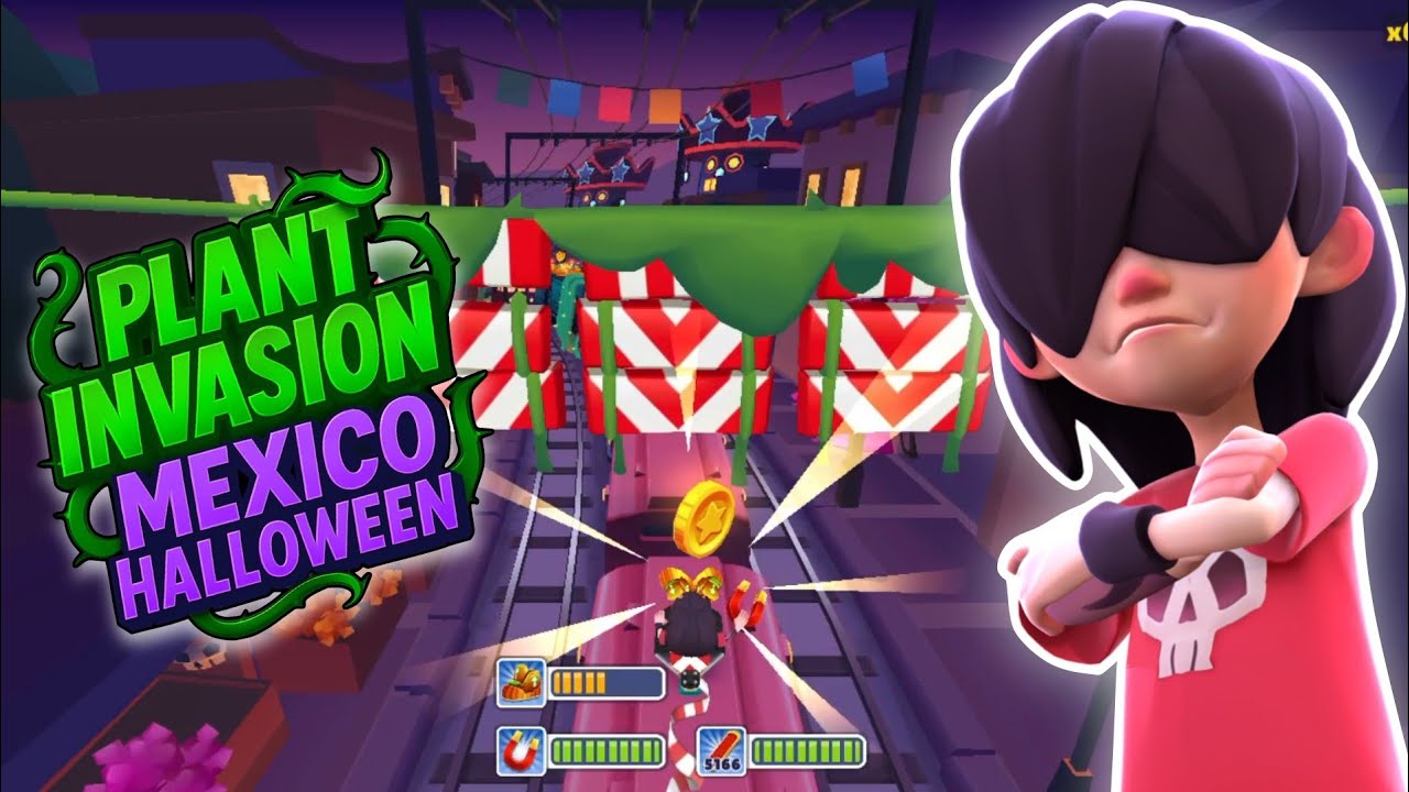 Subway Surfers : New PLANT INVASION ☘️🌵 Challenge in Mexico Halloween 👻 🎃 with YUTO 💢💢