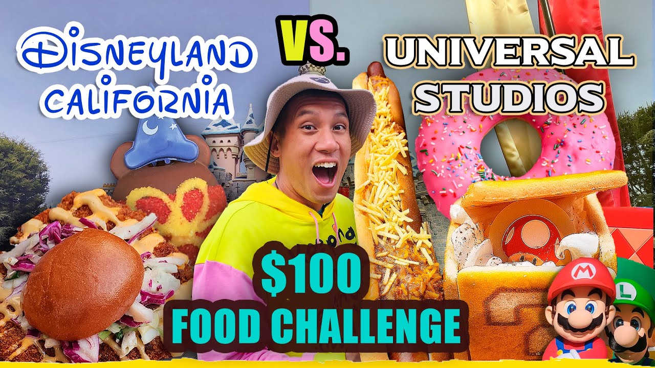 $100 Disney Vs. Universal Food Challenge in California! Worth it? Super Nintendo World Hollywood