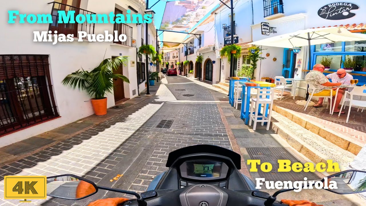 Mijas Pueblo to Fuengirola Beach 🇪🇦 | Most Beautiful Scooter Route in Spain?