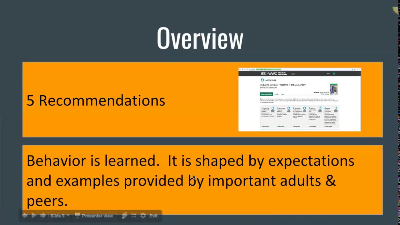 Quick Elementary Behavior IES Guide