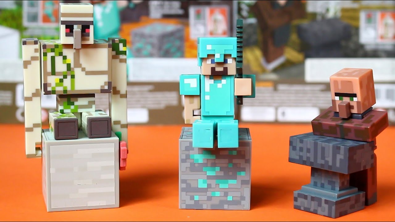 TMToys - Steve, Blacksmith & Golem / Steve, Kowal i Golem - Minecraft Figures / Figurki Minecraft