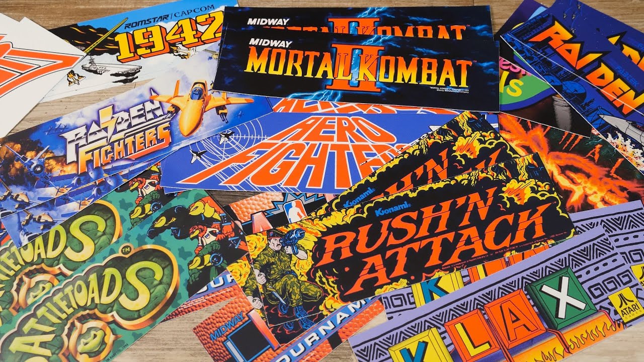 Arcade Game Marquee Stickers for PCB Storage