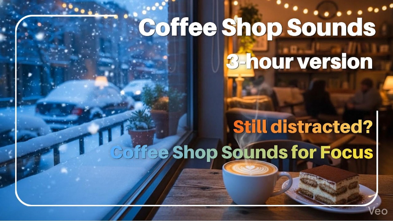 ☕조용한 카페 집중 소리 | Coffee Shop Sounds for Focus(3-Hours)