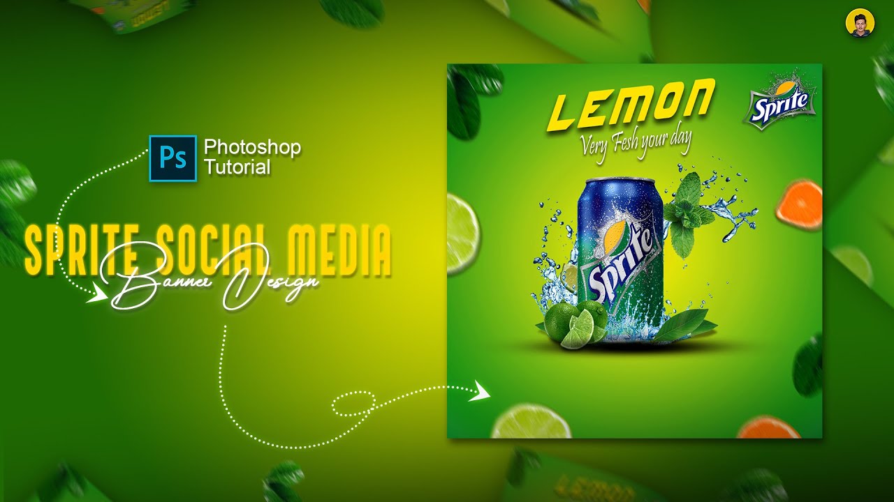 SPRITE Social Media Poster / How To Design Social media Banner For Cold Drink Shop in ||