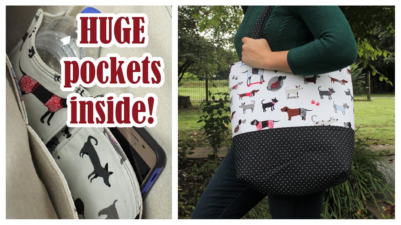 Large Tote with Inside Pockets - Whitney Sews