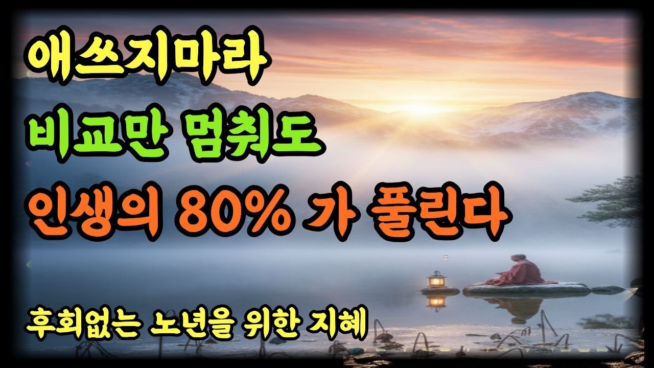 애쓰지 마라, 비교만 멈춰도 인생의 80%가 풀린다 (잠자면서 듣는 부처님 말씀)