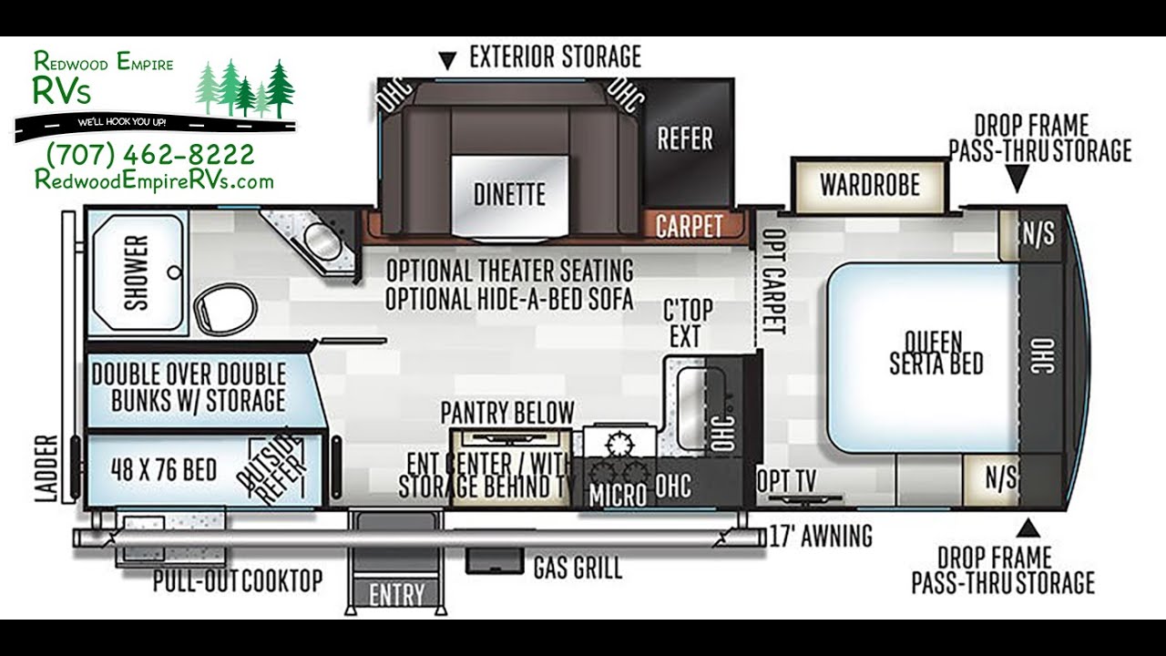 2020 Forest River Flagstaff 26bws bunkhouse travel trailer