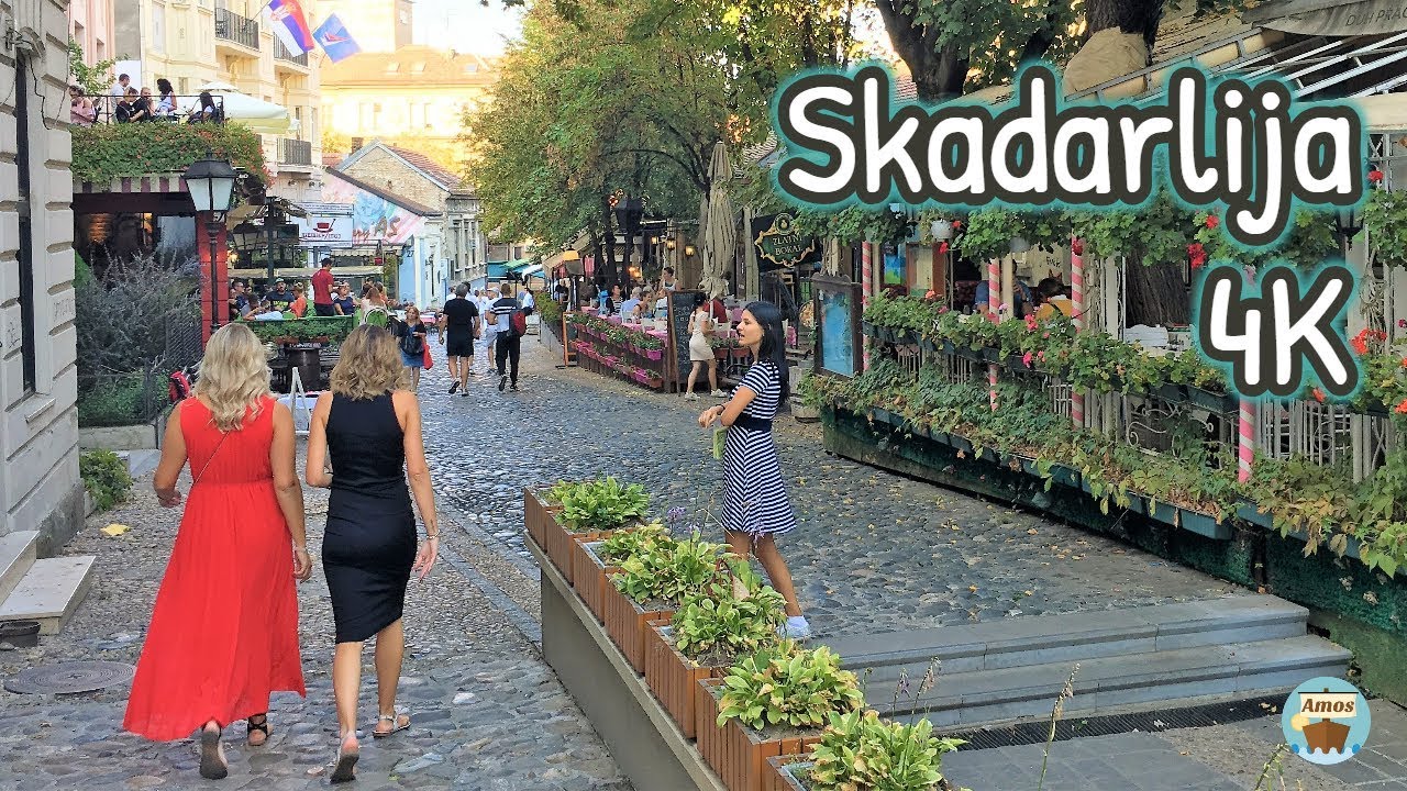 Skadarlija - Bohemian quarter in Belgrade, Serbia 4K
