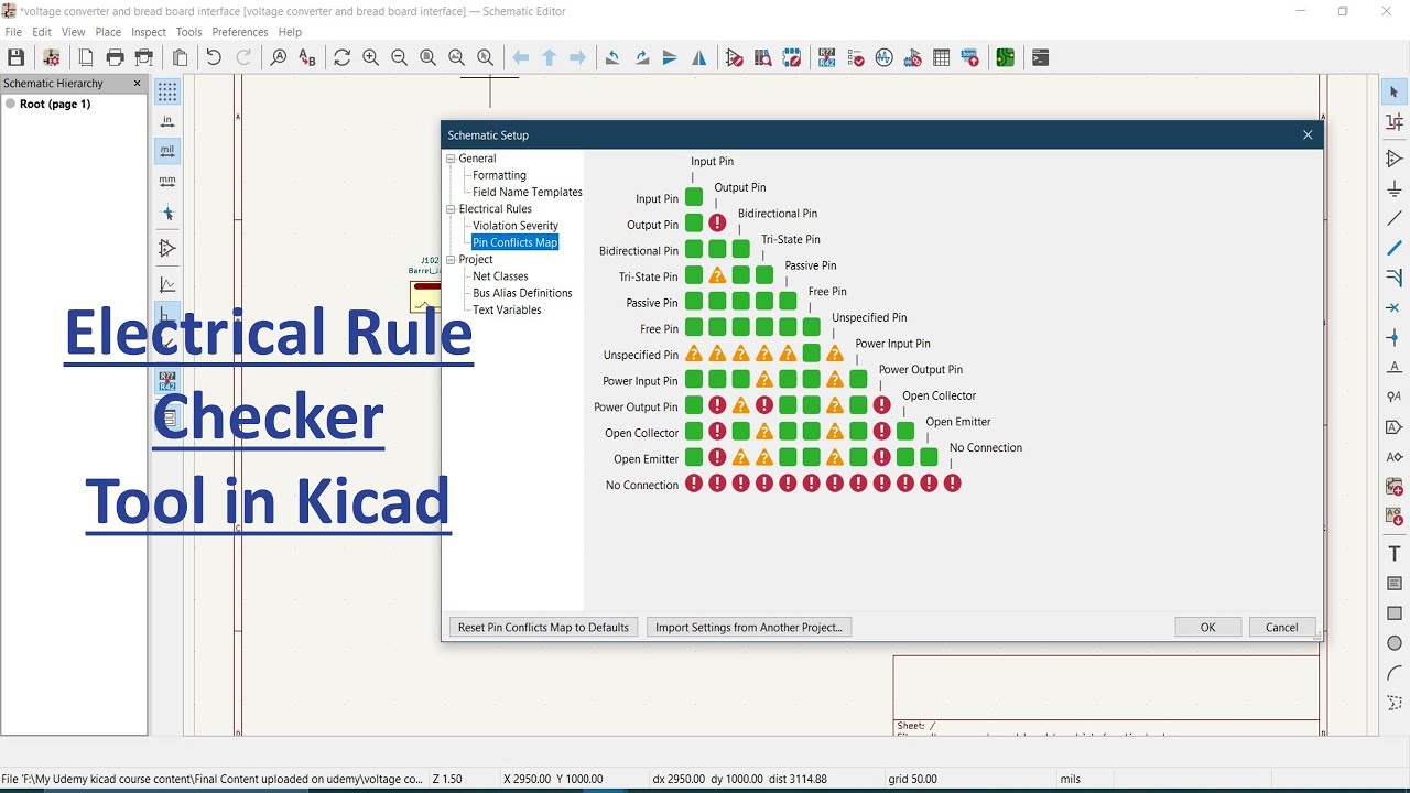 11 Учебное пособие по KiCad ERC: Запуск проверки электрических правил и изучение схемы для провер...