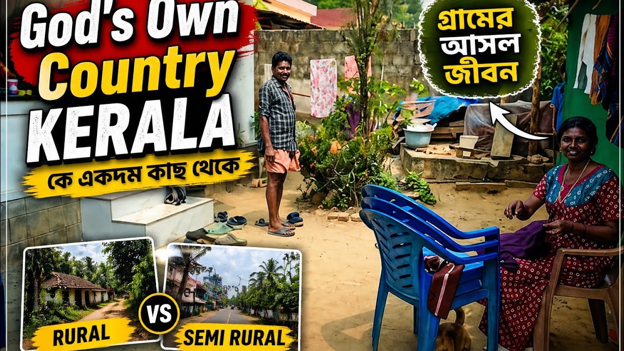 Kerala village life //এই মানুষগুলো কতো সরল // kerala rural vs semi rural area 