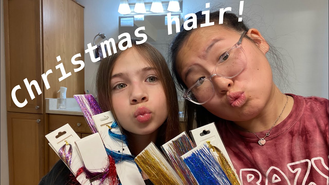 HAIR TINSLE W/ MY NIECES!! Vlogmas Day #3
