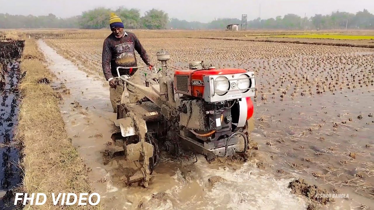 Kamco Power Tiller Winter Season's Puddling Video In Mud | KISHAN BANGLA | Subscribe 