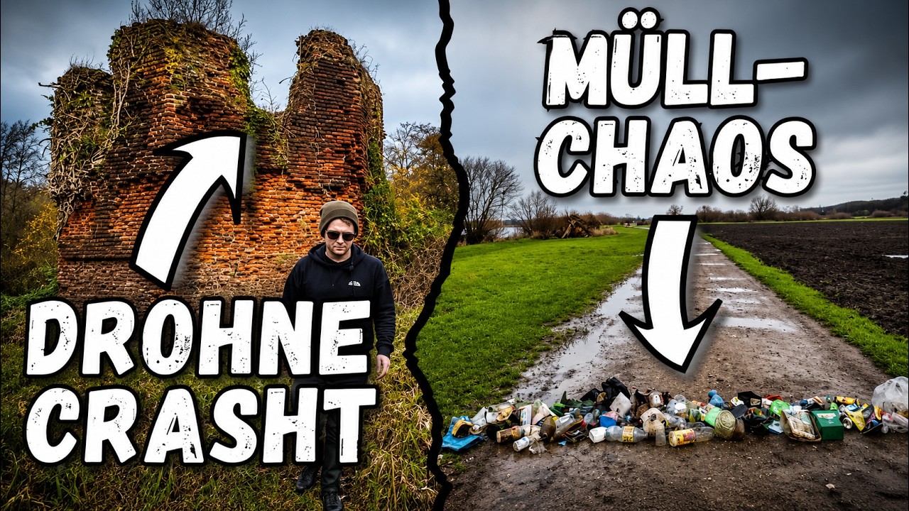 Angeln in Holland🇳🇱 | DROHNE CRASHT auf 800 Jahre ALTE BURG🤯& MÜLL-WAHNSINN an der MAAS
