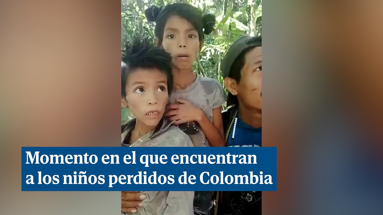 Momento en el que encuentran a los cuatro ni&ntilde;os perdidos en la jungla de Colombia