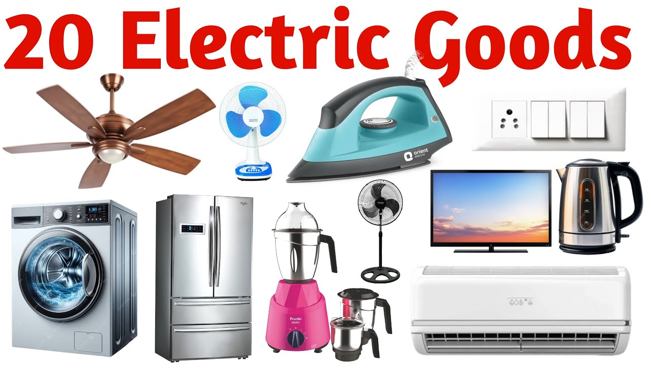 Learn 20 Electric Goods Names with Pictures Easy Learning Video