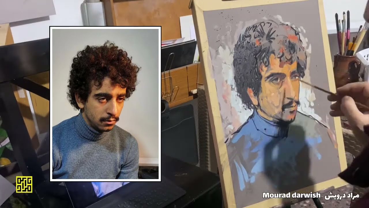 رسم بورتريه بالجواش/ مراد درويش/ ٤ ديسمبر ٢٠٢٠