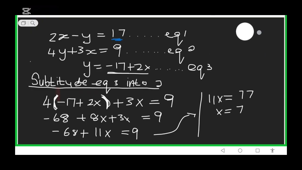Introduction to simultaneous equations grade 10 