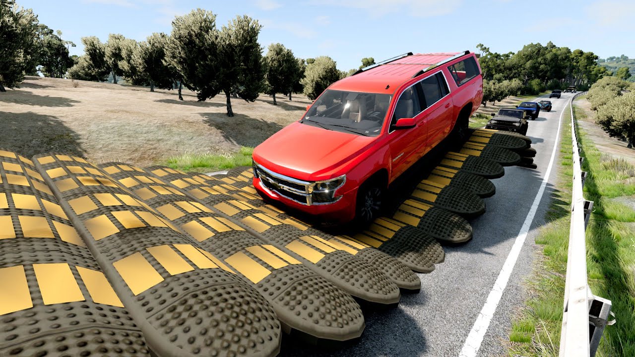 Cars vs weird Speed bumps - beamng drive ☆ beamng-cars TV
