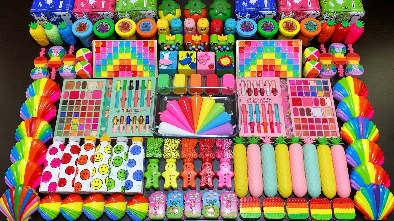 RELAXING WITH CLAY PIPING BAGS VS EYE SHADOW VS GLITTER ! Mixing Random Things Into Slime #5547