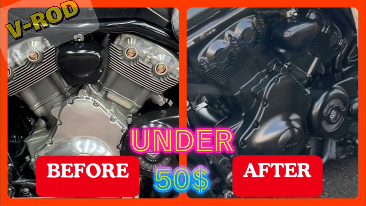 Затемнение двигателя Harley Davidson V-Rod Muscle БЕЗ ПОДГОТОВКИ!! Самостоятельная трансформация ...