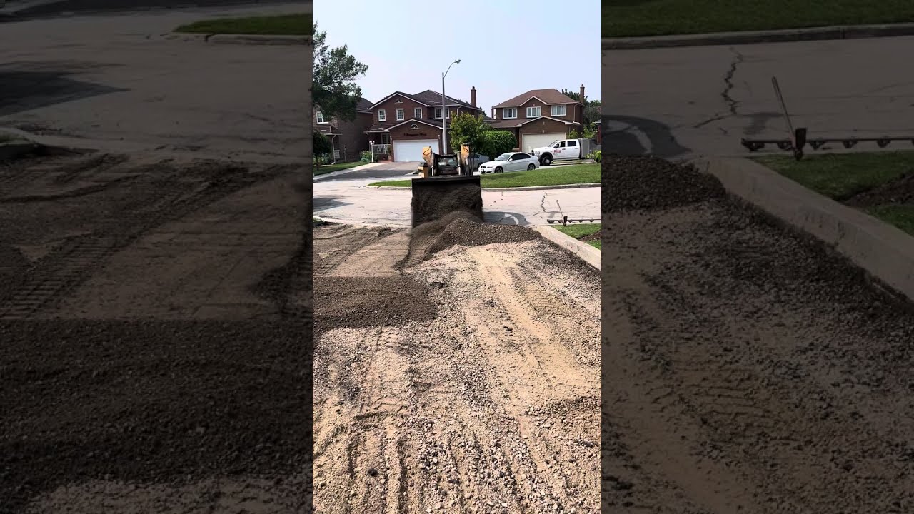 Grading a driveway with skid steer