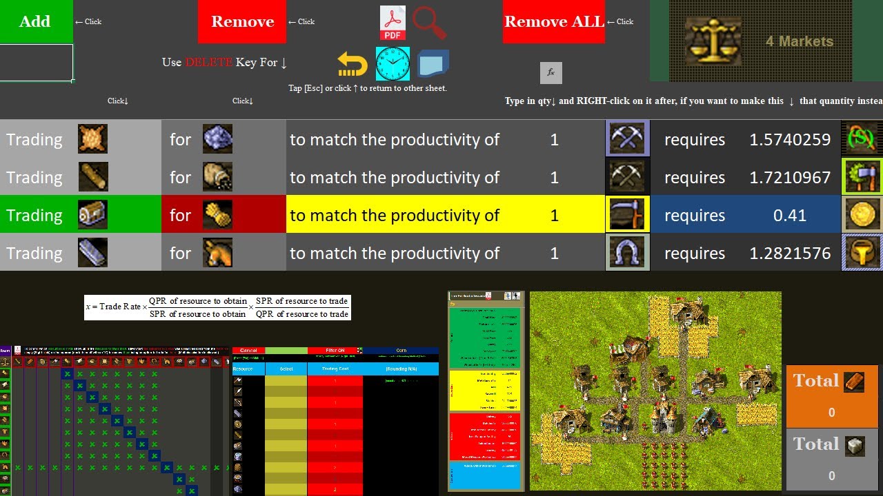 Building Quantity-Ratio Tool v2.0 (Full Market Support & More) - Knights and Merchants (KaM) Remake