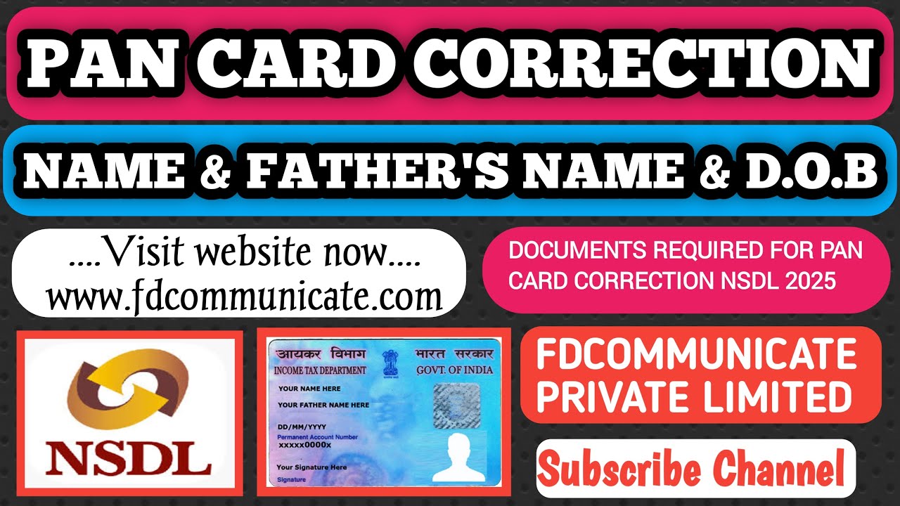PAN CARD CORRECTION / DOCUMENTS REQUIRED FOR PAN CARD CORRECTION 2025 / HOW TO CHANGE NAME IN PAN