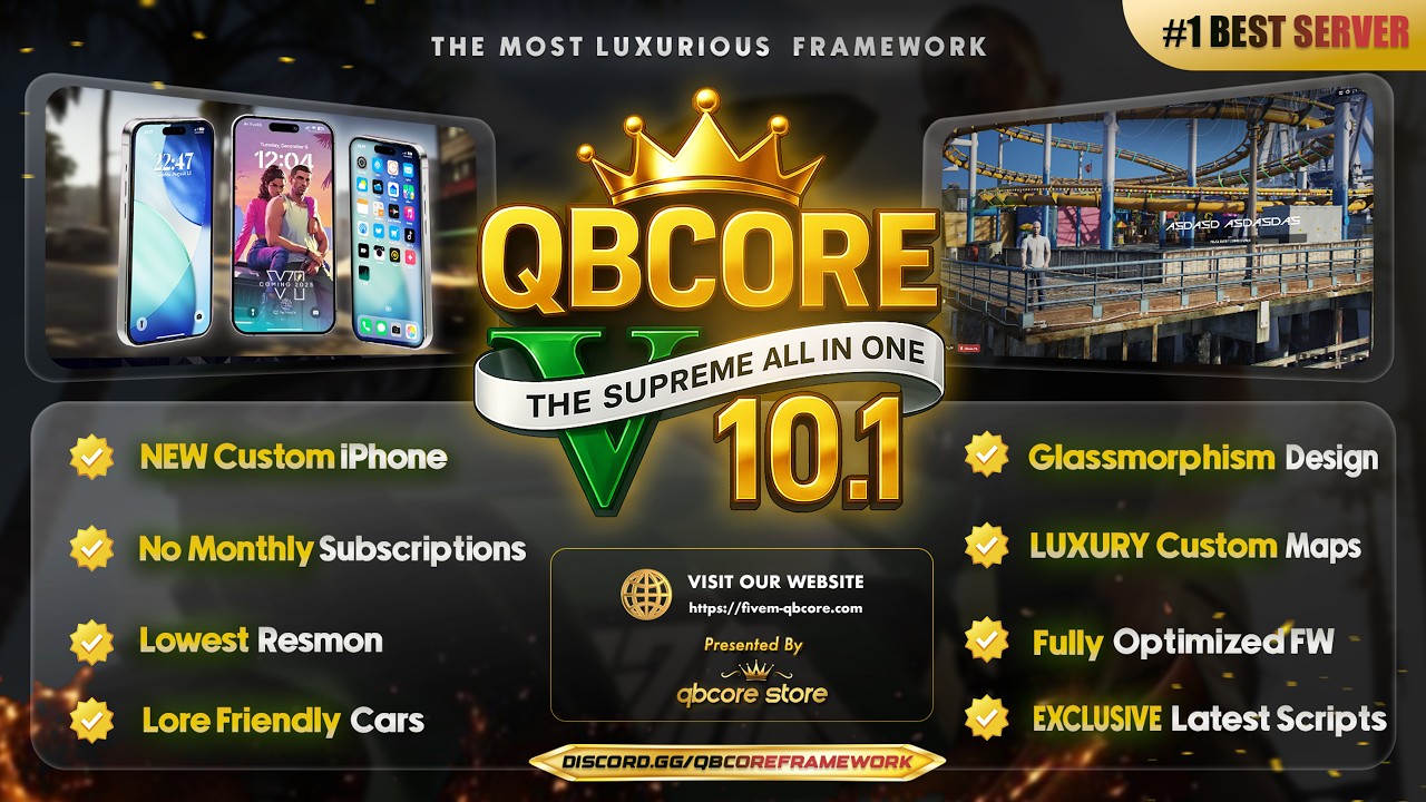 Best QBCore Server for Sale 2026 ⭐ | FiveM Supreme V10.1 Server | FiveM Scripts, Mods, Car & MLOs