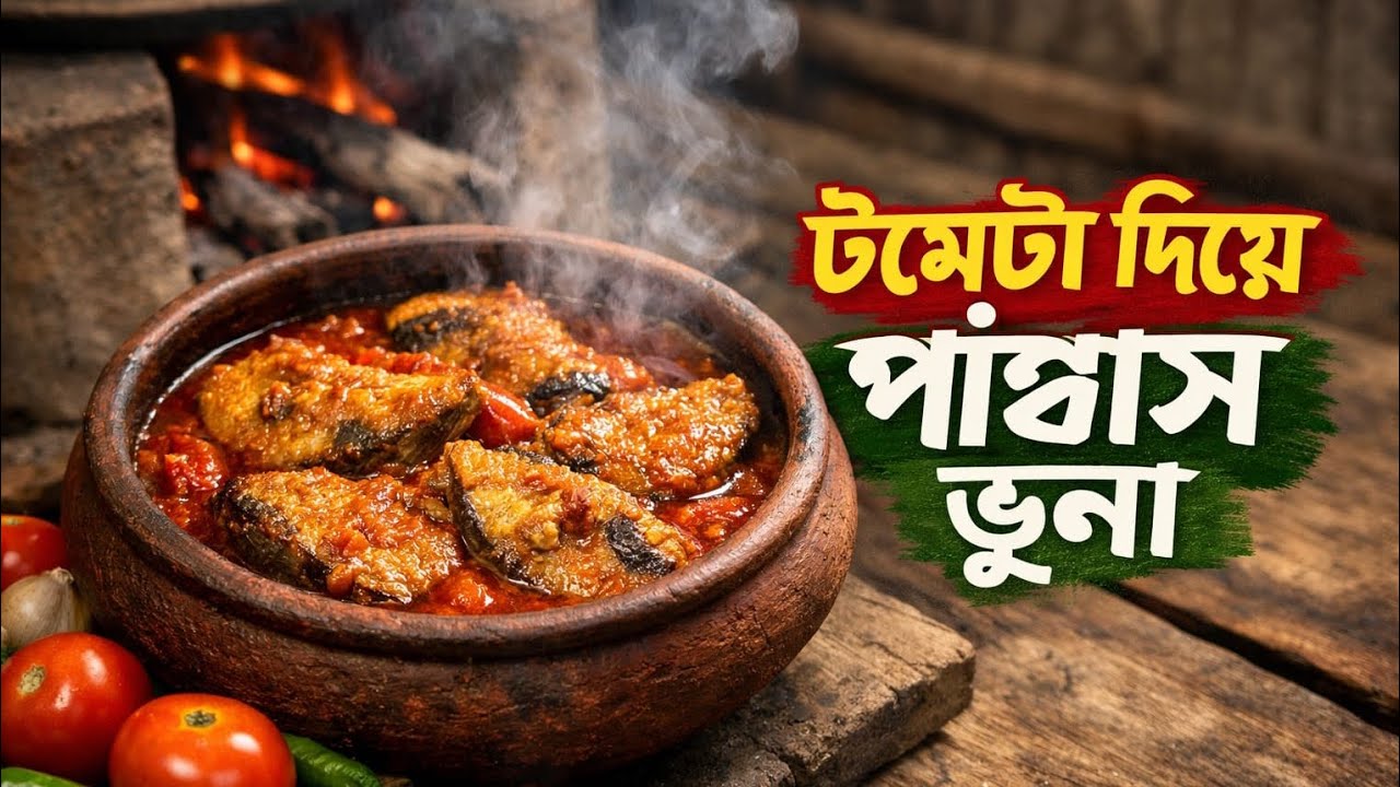 টমেটো দিয়ে পাঙ্গাস মাছ ভুনা | পদ্মা নদীর টাটকা মাছের রেসিপি