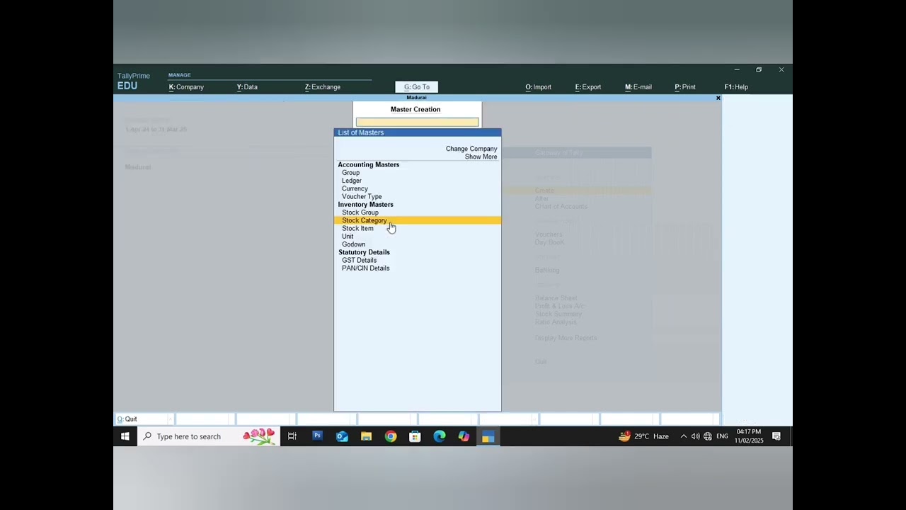 Tally Prime Account with inventory In TAMIL
