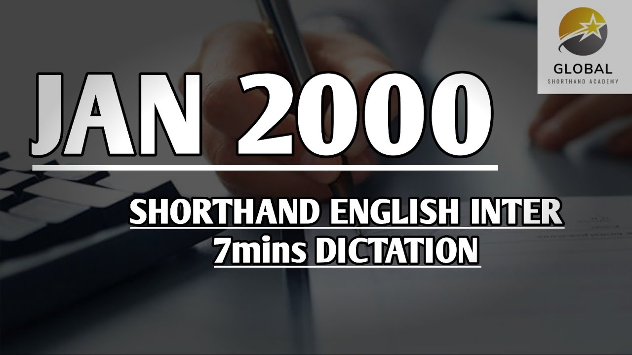 JAN 2000 SHORTHAND DICTATION ENGLISH INTER SPEED 7mins 🔊💭✍🏼🏆✨