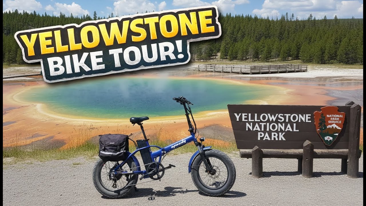 Scenic Bike Tour  through Yellowstone National Park - 4K 60fps