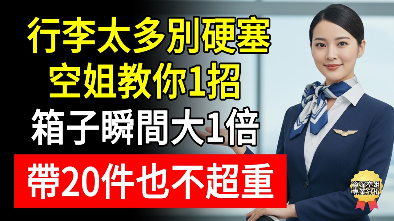 行李太多別硬塞！空姐教你1招，箱子瞬間大1倍，帶20件也不超重！#幸福百分百 #空姐琳姐 #行李收納 #出國行李打包 #旅行必備好物 #防漏收納