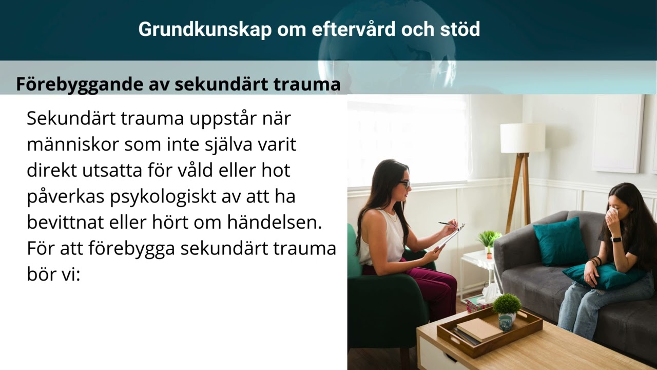 Efterv&aring;rd och st&ouml;d efter en hot  eller v&aring;ldssituation- 30