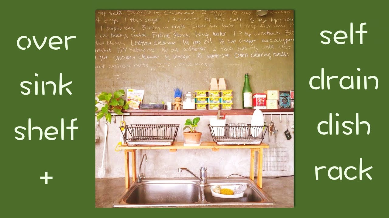 DIY Over-the-Sink Pine Shelf & Self-Draining Dish Rack