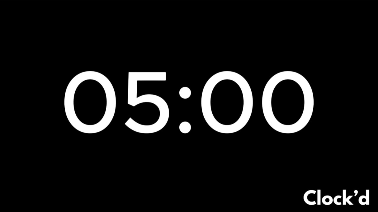 5 Minute Timer | Dark Mode | Clock'd