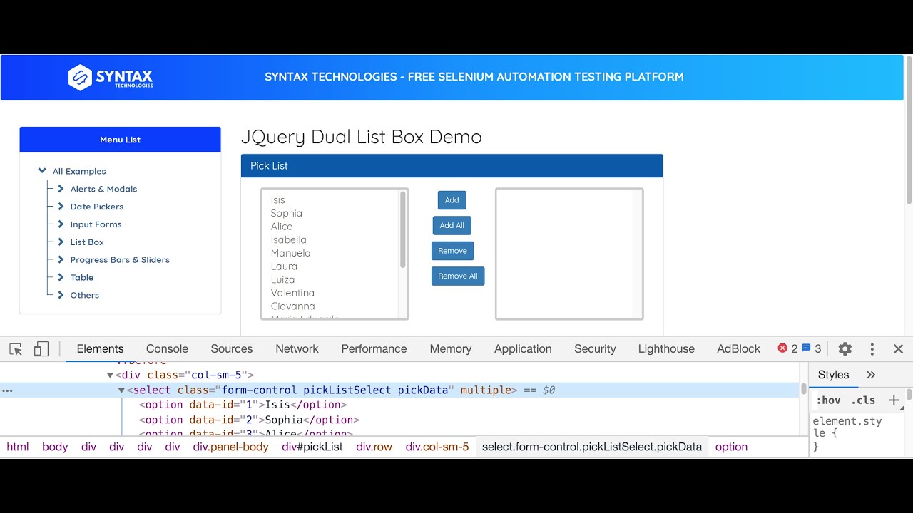 Handling Dropdown using Select class in Selenium