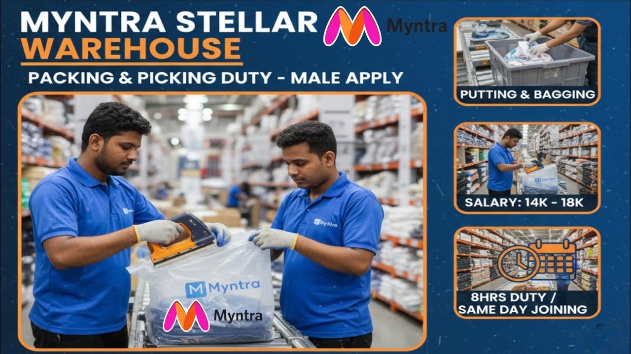 Myntra Stellar Warehouse Executive Job In Serampore 2025 | Permanent Job Vacancy /Private Job 2025 |