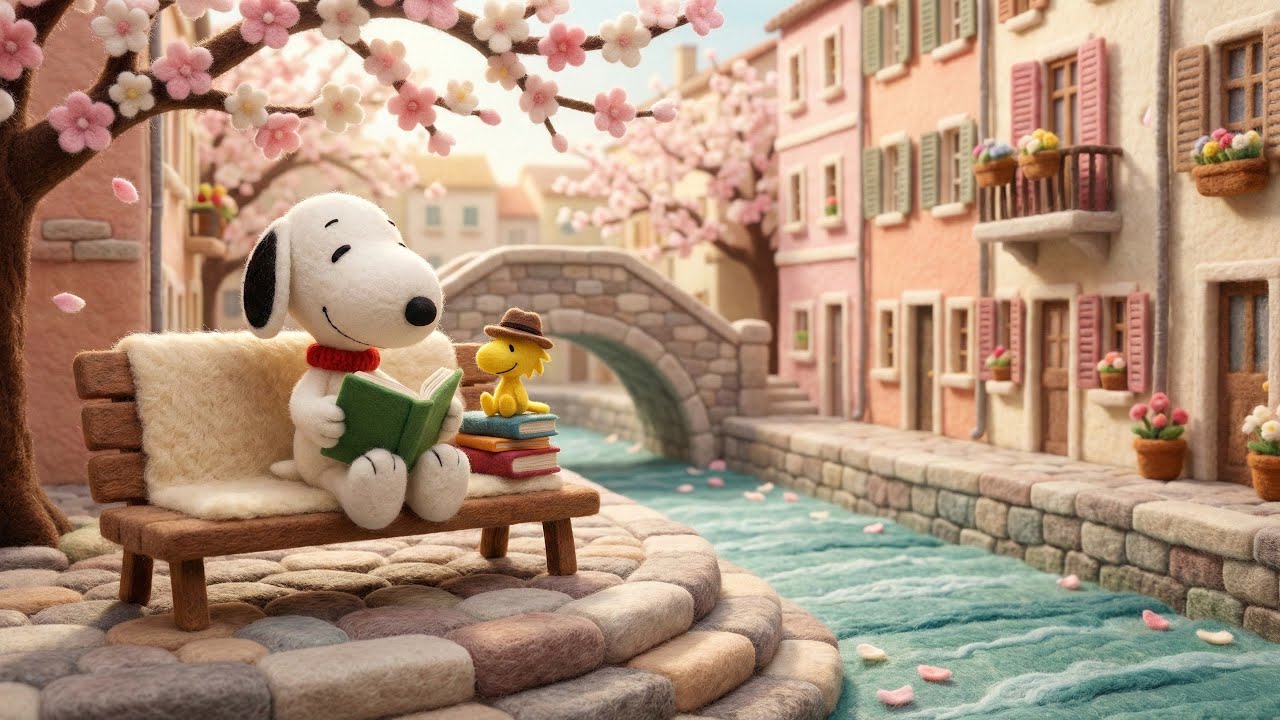 📚 Snoopy’s Cozy Spring Escape 🌸 Lofi Chill Beats for Studying, Reading & Relaxing