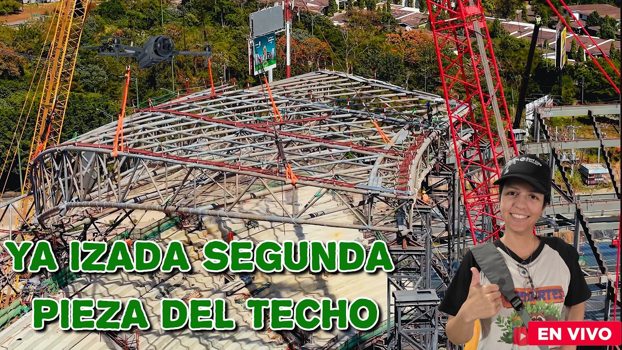 Ya se izó segunda oueza del tecyo en nuevo estadio #elsalvador #envivo #mavic4pro