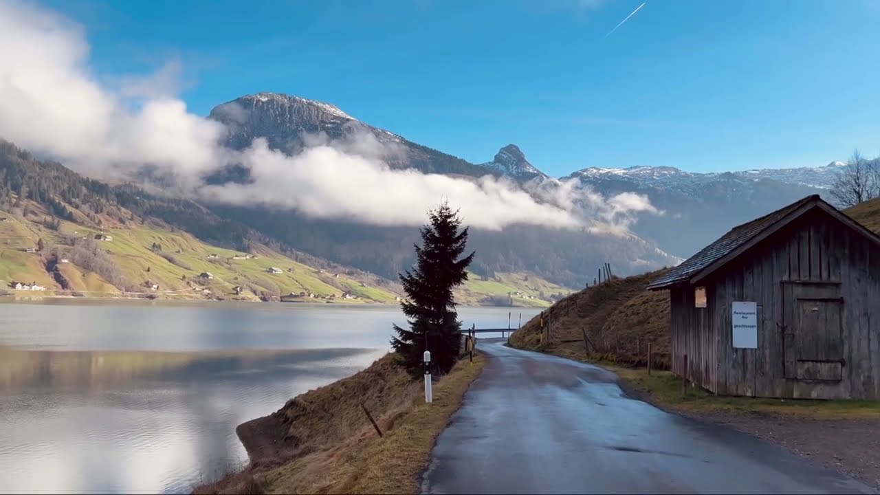 Relaxing evening walk 🇨🇭Switzerland, ASMR 4K. Nature Sounds Calming Birdsong Sound of Water