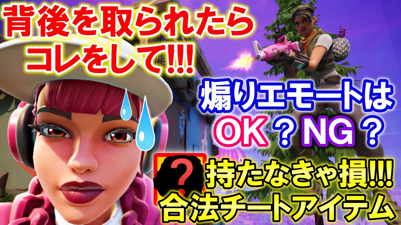 背後を取られたら使うべきキャラコン、煽りエモートについて、実は合法チートな話【ゼロビルド/フォートナイト】